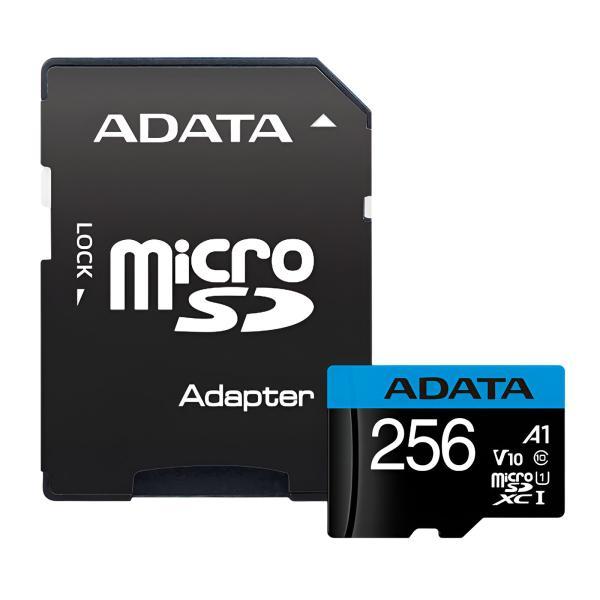 Memoria Micro Sdxc 256GB Adata AUSDX256GUICL10A1-RA1 Clase 10 100/25MB/S Para Dispositivos Moviles Cámaras Digitales