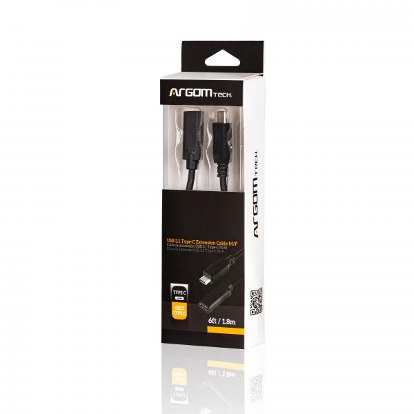Cable Argom USB 3.1 TYPE-C Male To Female 6F/1.8M