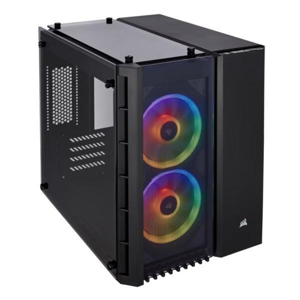 Case Gaming RGB Corsair Crystal Series 280X Mini Tower Ventiladores 2 De 120MM Con Vidrio Lateral Y Malla Frontal
