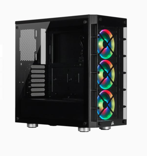Case Gaming RGB Corsair Icue 465X Mid Tower Ventiladores 3 De 120MM Con Vidrio Lateral Y Malla Frontal