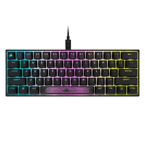 Teclado Gaming RGB Corsair K65 Mini Mecánico Alámbrico USB Inglés Switch Plateado