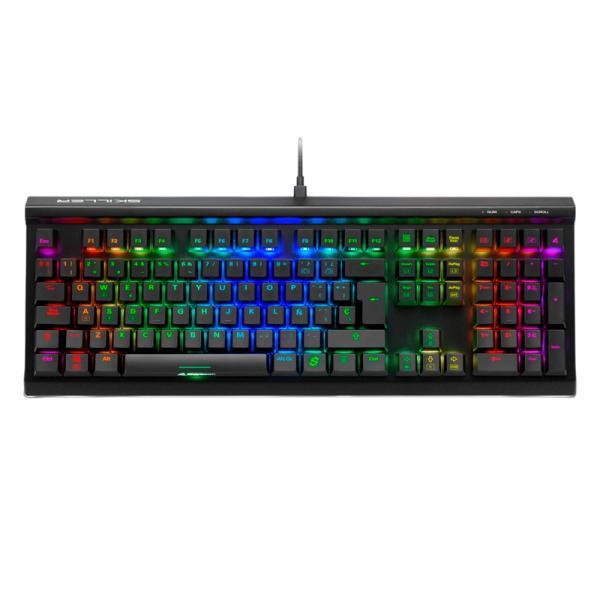 Teclado Gaming RGB Sharkoon Skiller SGK60 Mecánico Alámbrico USB Inglés Switch Blanco