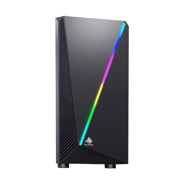 Case Gaming RGB Eagle Warrior CG05AARA001C H430 Mid Tower Sin Ventilación Incluida Con Vidrio Frontal Y Lateral Y Tira RGB