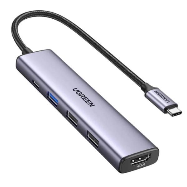 Hub Ugreen CM478 5 En 1 USB-C 1 Puerto HDMI 1 Puerto USB-C Pd 1 Puerto USB-A 3.0 2 Puertos USB-A 2.0