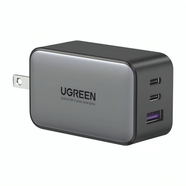 Cargador De Pared Ugreen CD244 2 Puertos USB-C Y 1 Puerto USB-A Carga Rapida Total De 65W