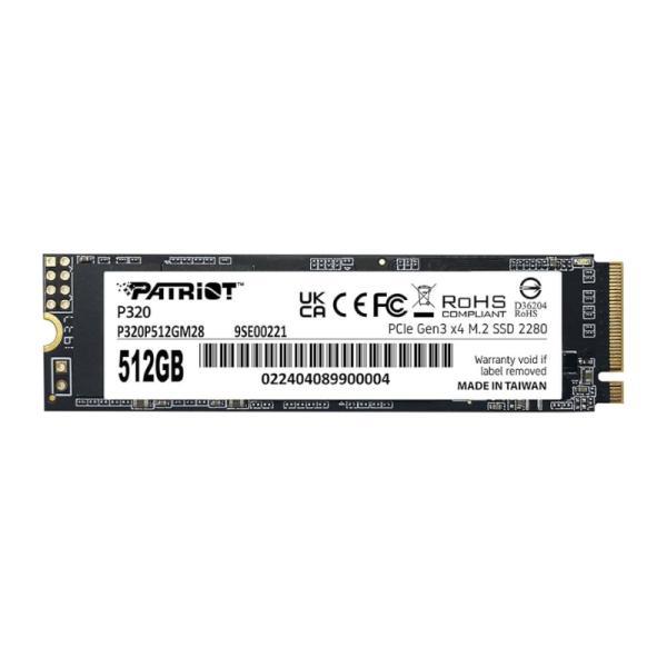 Hd Interno Solido 512GB Patriot P320 M.2 2280 Pcie GEN3 X4 3000MB/S / 2200MB/S