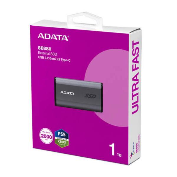Hd Solido Externo 1TB Adata Elite SE880 USB 3.2 GEN2X2 Tipo C 2000 MB/S 2000 MB/S