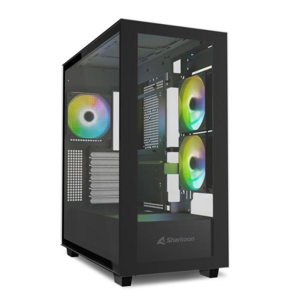 Case Gaming RGB Sharkoon Rebel C60 Mid Tower Ventiladores 4 De 120MM Con Vidrio Lateral Y Frontal