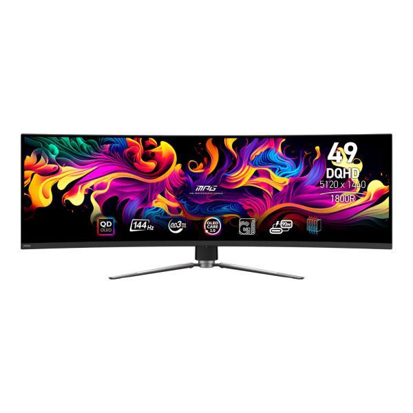 Monitor 49 Pulg Msi Mpg 491CQP QD-OLED 5120 X 1440 144HZ 0.03MS Certificacion Vesa Clearmr 8000 Display Hdr Negro