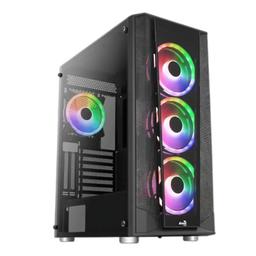 Case Frgb Aerocool PRISM-G-BK-V2 Mid Tower Ventiladores 4 De 120MM Con Vidrio Vidrio Lateral Y Frontal, imagen 1