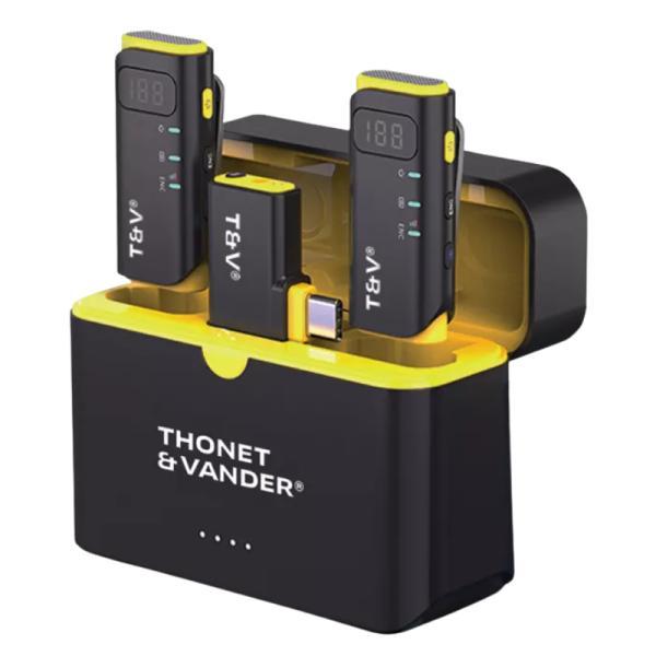 Micrófono Thonet & Vander VX390 Inalámbrico USB-C Lavalier Con Cuna De Carga Doble