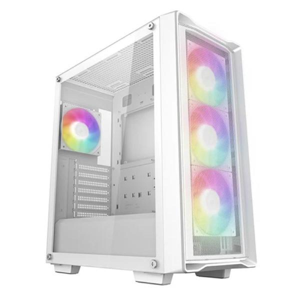 Case RGB Deepcool CC560 Mesh V2 Wh Mid Tower Ventiladores 4 De 120MM Con Malla Frontal Y Panel Lateral
