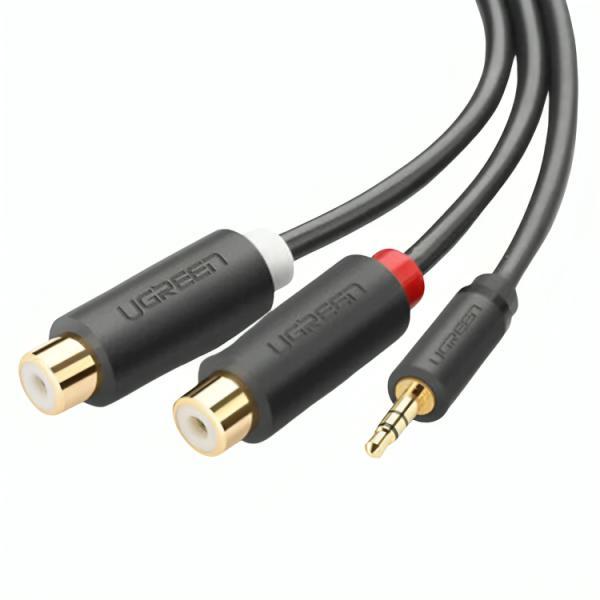 Cable Ugreen AV109 Macho 3.5MM A Hembra 2RCA 25CM