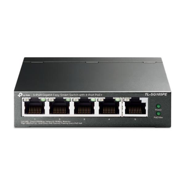 Switch Tp Link TL-SG105PE(UN) 5 Puertos RJ45 Gigabit / 4 Puertos Poe+ 10/100/1000 Mbps Administrable