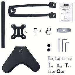Soporte De Escritorio Para Monitores Unno Tekno TM8001BK Compatible Con Monitores Planos De Hasta 32 Pulg Capacidad De 8KG Cada Uno Con Organizador De Cables, imagen 3