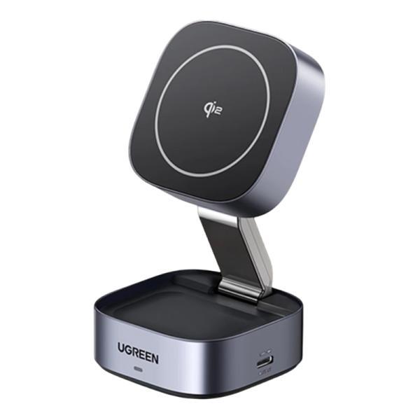 Cargador Inalambrico 2 En 1 Ugreen W702 15W Magnetico Y Plegable Carga Rapida Para Apple