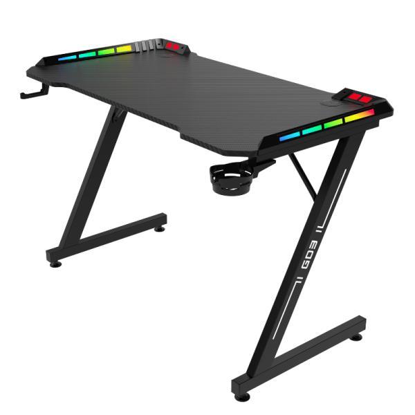 Escritorio Gaming Aerocool GD3 RGB Acero Con Posavasos Y Soporte Para Headset