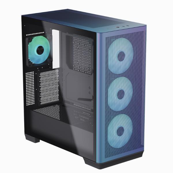 Case RGB Apnx C1-R-CF-V1 Mid Tower Ventiladores 3 De 140MM Y 1 De 120MM Con Malla Frontal Y Lateral