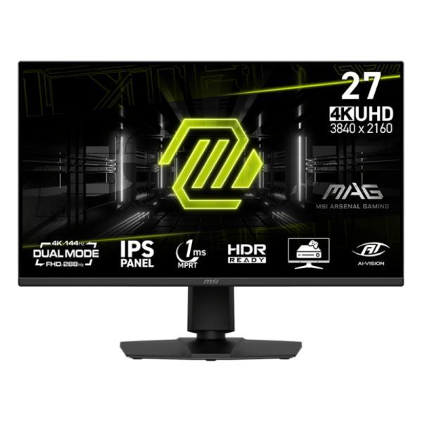 Monitor Gaming Msi Mag 275UPD E14 27 Pulg Plano 3840X2160 4K Uhd 144 Hz Ips Adaptive Sync HDMI Displayport Dual Mode Fhd 288 Hz Hdr Altavoces