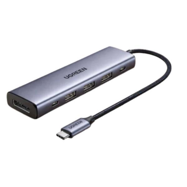 Hub Ugreen CM511 USB-C 5 En 1 1 Displayport 4K@60HZ / 3 USB-A / 1 USB-C Data / 1 USB-C Pd 100W 5GBPS