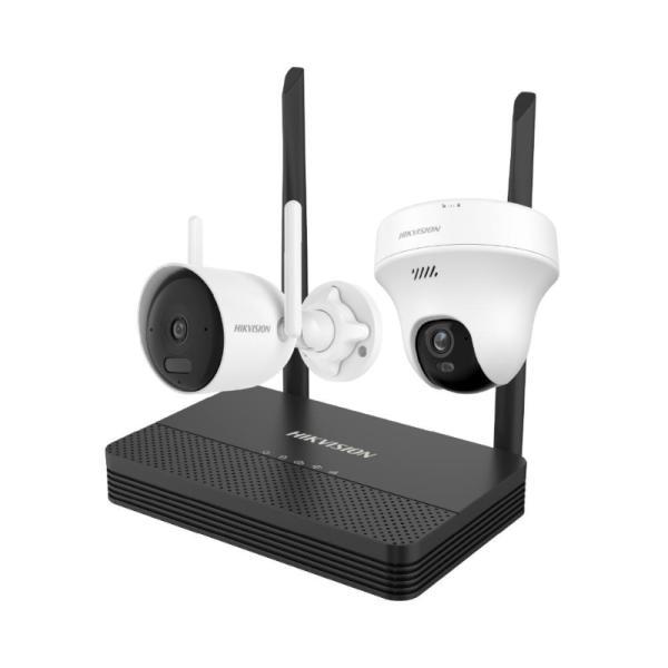Kit De Cámaras Wifi Bala Y Torreta Hikvision NKS4245WBTH 4MP 5MP Wifi H.265 2.8 Mm 30 M Bala 10 M Audio Wifi 2.4 Ghz Nvr IP66