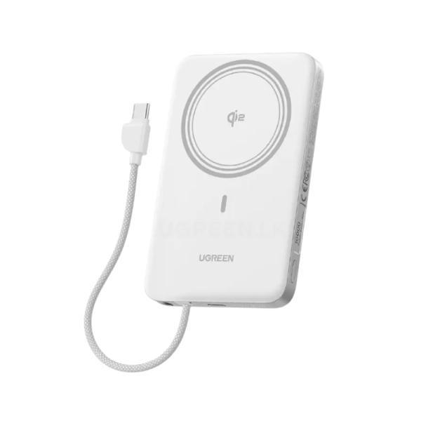 Power Bank Ugreen PB570 10000 Mah QI2 15W/CABLE USB-C INTEGRADO/CARGA 30W