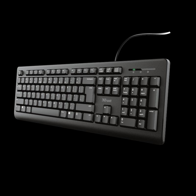 Trust teclado alambrico primo usb negro 23883