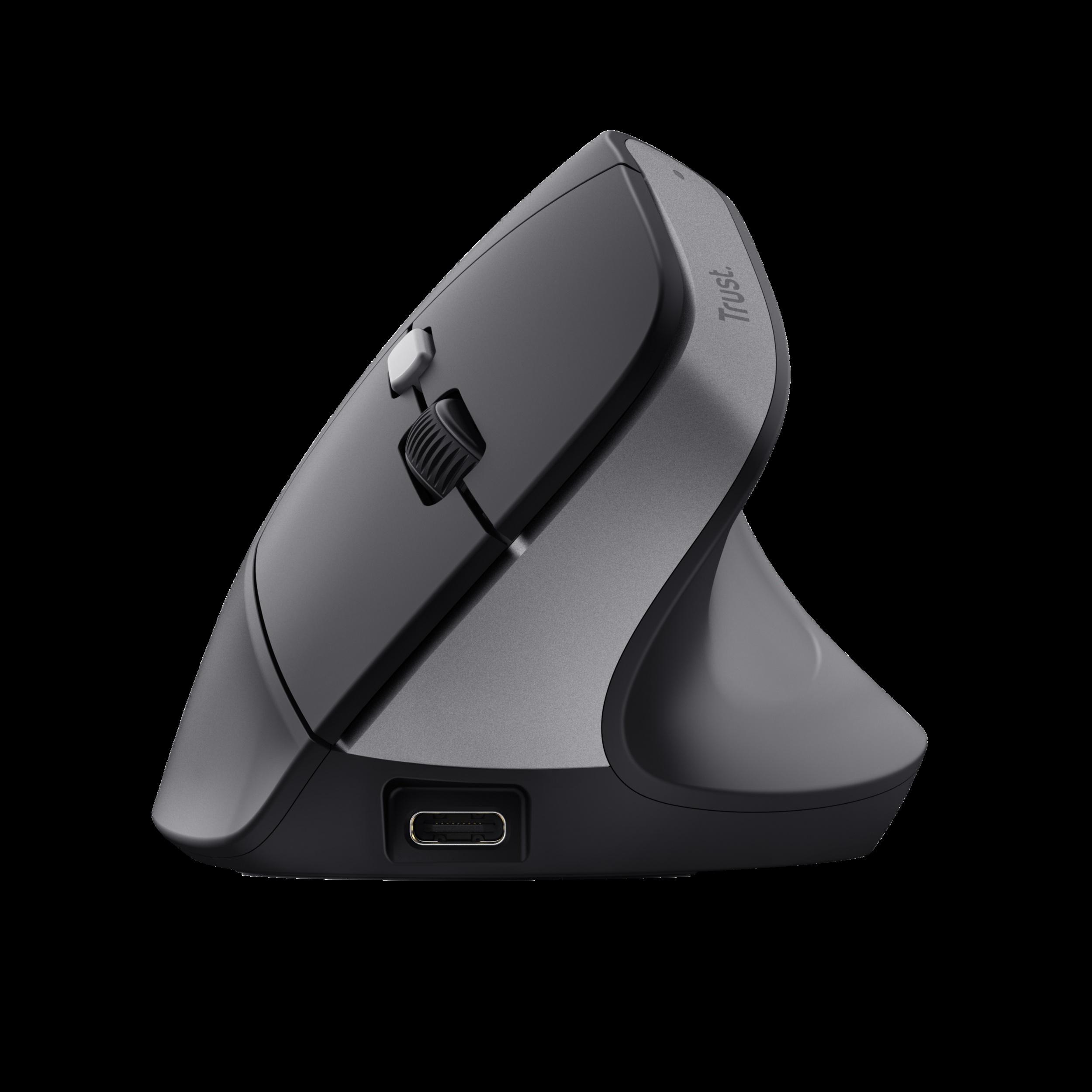 Trust mouse ergononico color negro inalambrico y recargable - 25145